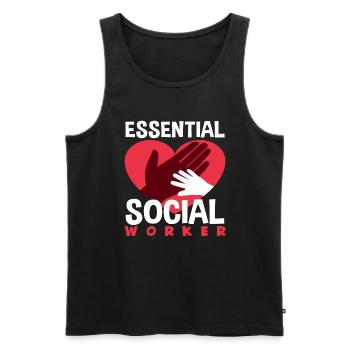 Essential Social Worker Heart Hands - Men's Premium Organic Tank Top - black - Front - Michal (187cm)