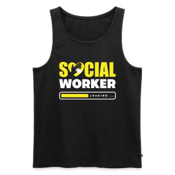 Social worker is invited... - Men's Premium Organic Tank Top - black - Front - Michal (187cm)
