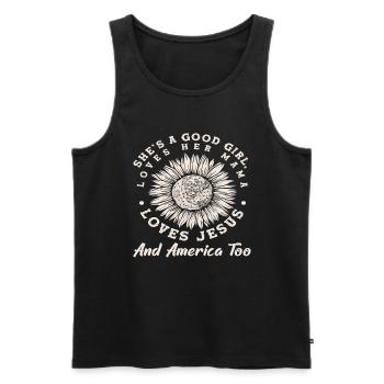 Sie Ist Ein Gutes Mädchen Liebt Ihre Mama Liebt - Männer Premium Bio Tank Top - Schwarz - Vorne - Michal (187cm)