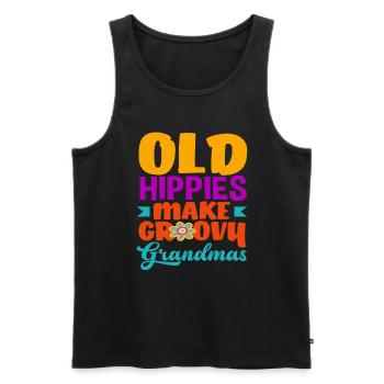 Tout n’est que champignons hippies temporaires - Débardeur bio Premium Homme - noir - Devant - Michal (187cm)