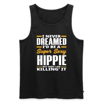 Je n’ai jamais rêvé d’être une hippie super sexy - Débardeur bio Premium Homme - noir - Devant - Michal (187cm)