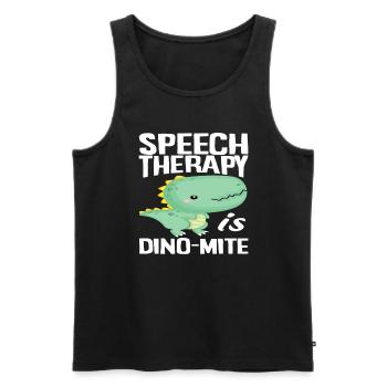 Sprachtherapie Ist Dino - Männer Premium Bio Tank Top - Schwarz - Vorne - Michal (187cm)