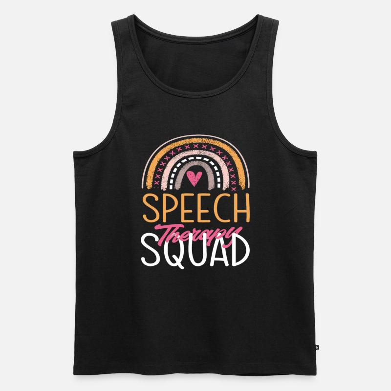 Sprachtherapie Team Regenbogen - Männer Premium Bio Tank Top - Schwarz