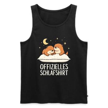 Chemise de nuit officielle Sea Otter Otter Pair - Débardeur bio Premium Homme - noir - Devant - Michal (187cm)