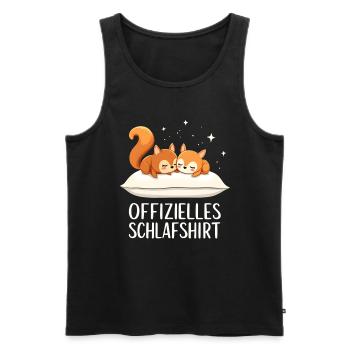 Official Sleeping Shirt Squirrel Pair - Men's Premium Organic Tank Top - black - Front - Michal (187cm)