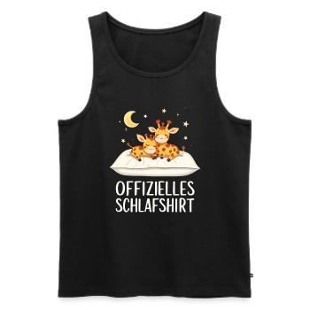 Chemise de nuit officielle Girafe Girafe Couple - Débardeur bio Premium Homme - noir - Devant - Michal (187cm)