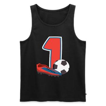 Fußball Geburtstag 1-Jährige Kindergeburtstag - Männer Premium Bio Tank Top - Schwarz - Vorne - Michal (187cm)