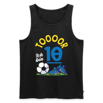Goal Football J’ai 10 ans Anniversaire des enfants - Débardeur bio Premium Homme - noir - Devant - Michal (187cm)