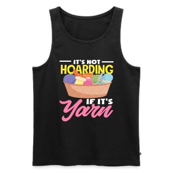 Stricken Kein Sammeln, Nur Garnliebe Farn Wolle - Männer Premium Bio Tank Top - Schwarz - Vorne - Michal (187cm)