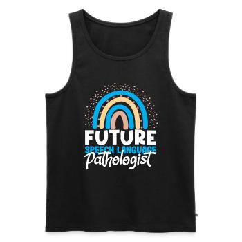 Future Speech Therapist Rainbow - Men's Premium Organic Tank Top - black - Front - Michal (187cm)