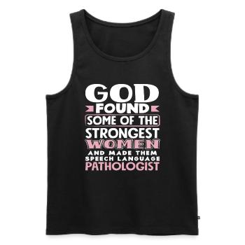 Speech therapists: God found the strongest women - Men's Premium Organic Tank Top - black - Front - Michal (187cm)