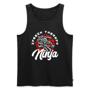 Speech Therapy Ninja for Speech Therapists - Men's Premium Organic Tank Top - black - Front - Michal (187cm)