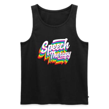 Speech Therapist Rainbow Design - Men's Premium Organic Tank Top - black - Front - Michal (187cm)