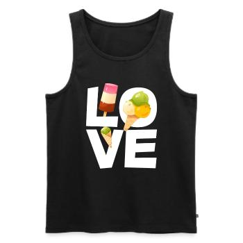 L’amour pour les amateurs de glaces - Débardeur bio Premium Homme - noir - Devant - Michal (187cm)