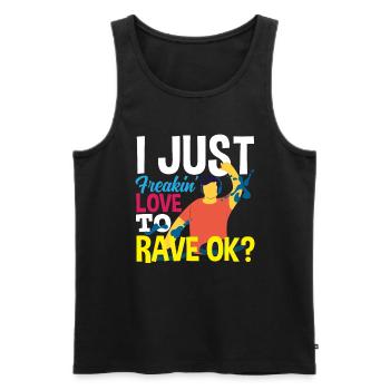 Techno Lover - I Love Rave So Much - Men's Premium Organic Tank Top - black - Front - Michal (187cm)