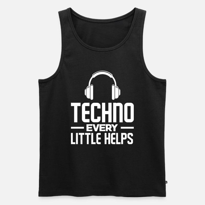 Techno Lover Every Little Helps - Männer Premium Bio Tank Top - Schwarz