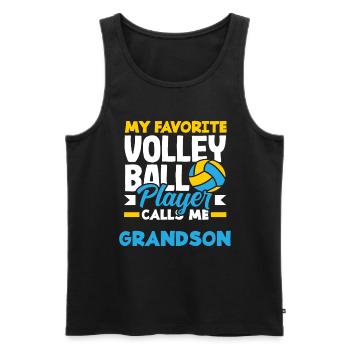 Mein Lieblings Volleyballspieler Nimmt Mich Enkel - Männer Premium Bio Tank Top - Schwarz - Vorne - Michal (187cm)