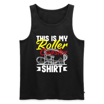 Achterbahn Dieses Ist Mein Shirt - Männer Premium Bio Tank Top - Schwarz - Vorne - Michal (187cm)
