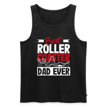 Achterbahn Bester Papa Aller Zeiten - Männer Premium Bio Tank Top - Schwarz - Vorne - Michal (187cm)