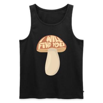 Cueilleur de champignons, je te trouve - Débardeur bio Premium Homme - noir - Devant - Michal (187cm)