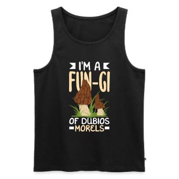 Pilzsammler Lustiger Morcheln - Männer Premium Bio Tank Top - Schwarz - Vorne - Michal (187cm)