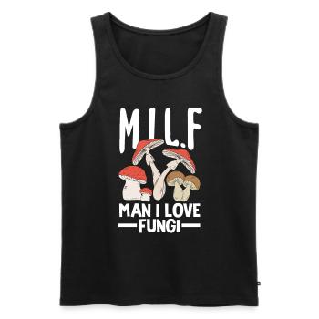 Pilzsammler Man I Love Fungi - Männer Premium Bio Tank Top - Schwarz - Vorne - Michal (187cm)