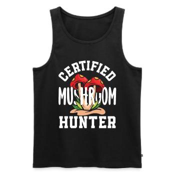 Certified Mushroom Picker Adventure - Men's Premium Organic Tank Top - black - Front - Michal (187cm)