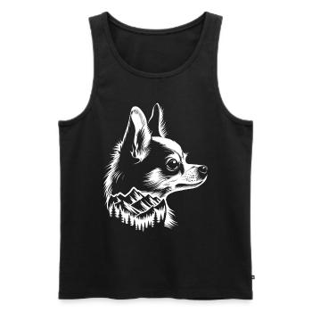 Chien Chihuahua Montagne - Débardeur bio Premium Homme - noir - Devant - Michal (187cm)