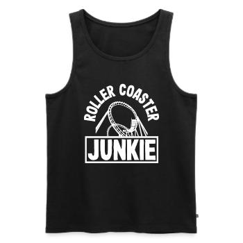 Achterbahn Junkie Für Adrenalinfreunde - Männer Premium Bio Tank Top - Schwarz - Vorne - Michal (187cm)