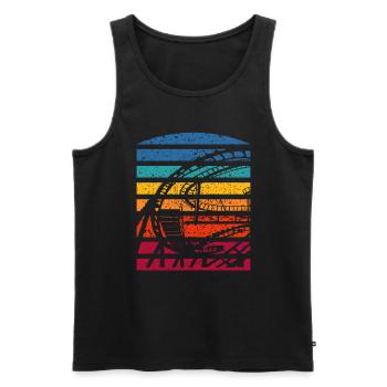 Retro Achterbahn Silhouette Abenteuer - Männer Premium Bio Tank Top - Schwarz - Vorne - Michal (187cm)