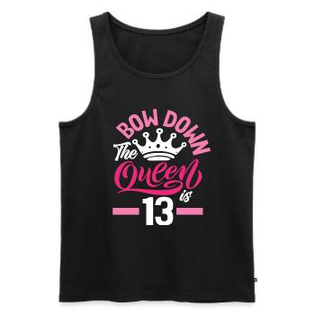 13th Birthday The Queen Turns 13 - Men's Premium Organic Tank Top - black - Front - Michal (187cm)