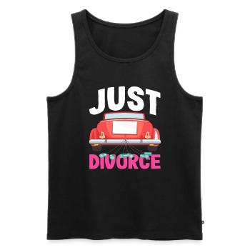 Juste marié Style Juste Divorce - Débardeur bio Premium Homme - noir - Devant - Michal (187cm)