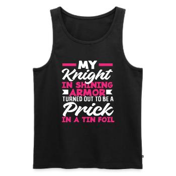Knight In Shining Armor Becomes An Asshole - Men's Premium Organic Tank Top - black - Front - AI Model Male 178 light (178cm)