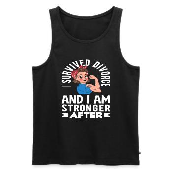 Ich Habe Die Scheidung Überlebt Und Bin Stärker - Männer Premium Bio Tank Top - Schwarz - Vorne - Michal (187cm)