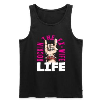 Rockin The Ex-wife Life Scheidung - Männer Premium Bio Tank Top - Schwarz - Vorne - Michal (187cm)