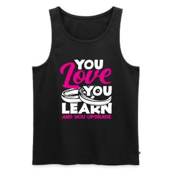 Du Liebst Du Lernst Und Du Verbesserst Die - Männer Premium Bio Tank Top - Schwarz - Vorne - Michal (187cm)