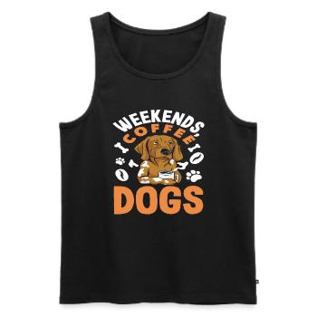 Weekends Coffee Dogs Lovers - Men's Premium Organic Tank Top - black - Front - Michal (187cm)