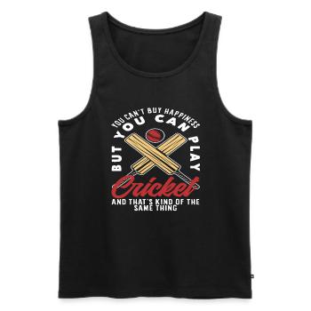 You can't buy luck, but you can play cricket - Men's Premium Organic Tank Top - black - Front - Michal (187cm)
