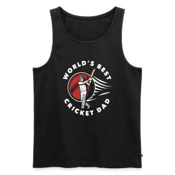 Best Cricketer Dad Design - Men's Premium Organic Tank Top - black - Front - Michal (187cm)