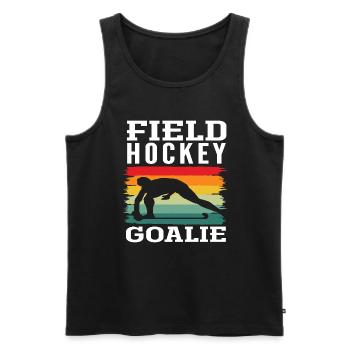 Field Hockey Player Goalie Retro Design - Men's Premium Organic Tank Top - black - Front - Michal (187cm)