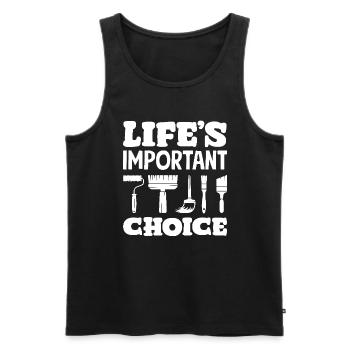 Vital Choice Painter Tools - Men's Premium Organic Tank Top - black - Front - AI Model Male 178 light (178cm)