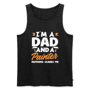 I'm a father and a painter nothing shocks - Men's Premium Organic Tank Top - black - Front - Michal (187cm)