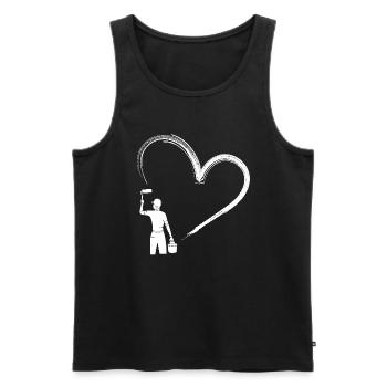 Heart Painting Artist: Loving Brushstrokes - Men's Premium Organic Tank Top - black - Front - AI Model Male 178 light (178cm)