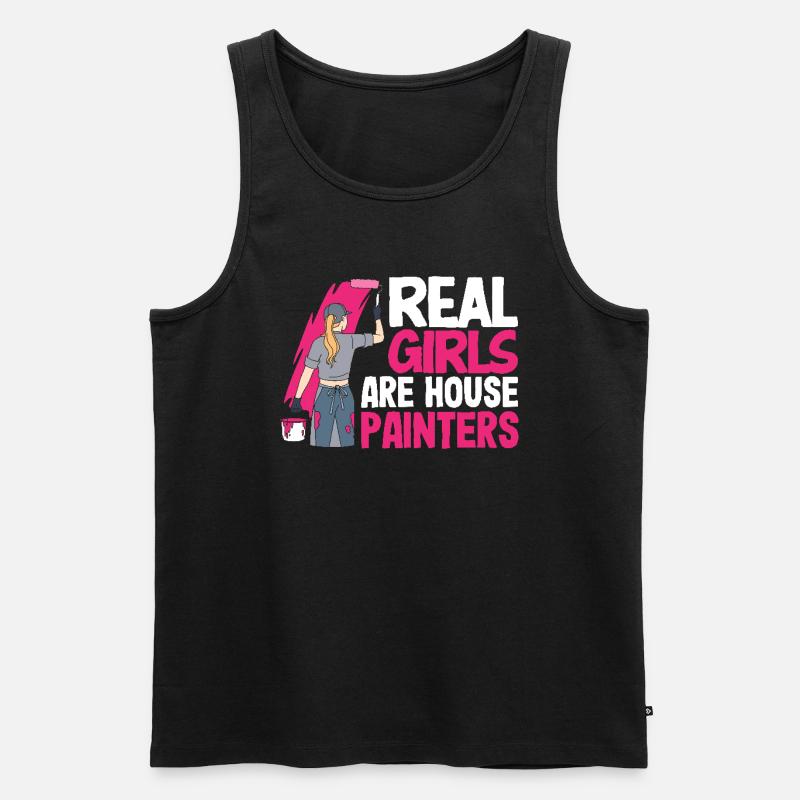 Echte Mädchen Sind Hausmalerinnen - Männer Premium Bio Tank Top - Schwarz
