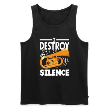 Tubiste I Destroy The Silence - Débardeur bio Premium Homme - noir - Devant - Michal (187cm)