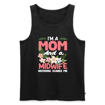 I'm a mom and a midwife nothing - Men's Premium Organic Tank Top - black - Front - Michal (187cm)