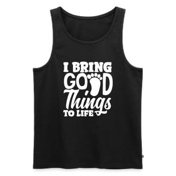 Midwife brings good things to life - Men's Premium Organic Tank Top - black - Front - AI Model Male 178 light (178cm)