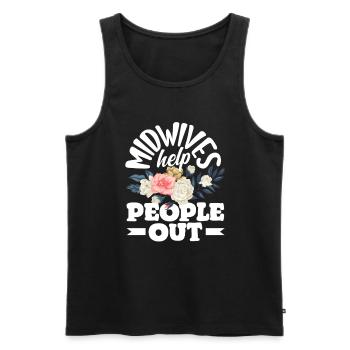 Midwives help people out - Men's Premium Organic Tank Top - black - Front - Michal (187cm)