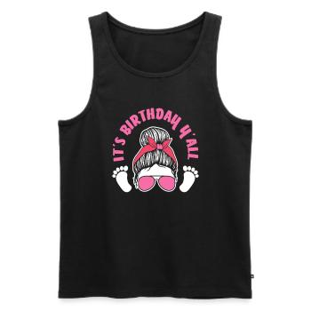 Birthday Midwife Style It's Birthday Y'All - Men's Premium Organic Tank Top - black - Front - Michal (187cm)
