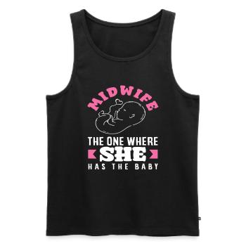 Midwife who has the baby - Men's Premium Organic Tank Top - black - Front - Michal (187cm)